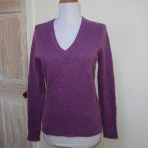 VGUC - KEIRA Purple Heather 100% Cashmere V-Neck Sweater Size M